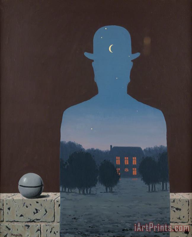 L'heureux Donateur, 1966 painting - rene magritte L'heureux Donateur, 1966 Art Print