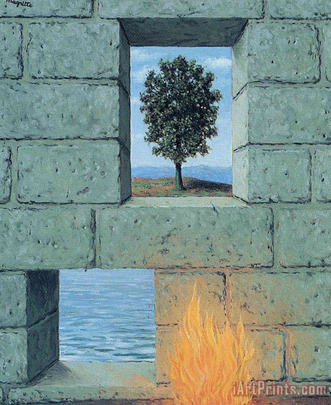 Mental Complacency 1950 painting - rene magritte Mental Complacency 1950 Art Print