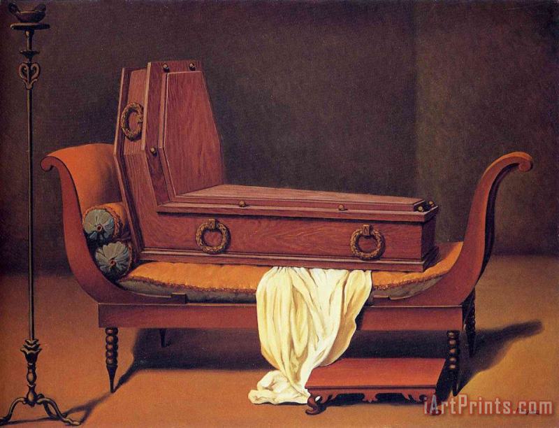 Perspective Madame Recamier by David 1949 painting - rene magritte Perspective Madame Recamier by David 1949 Art Print