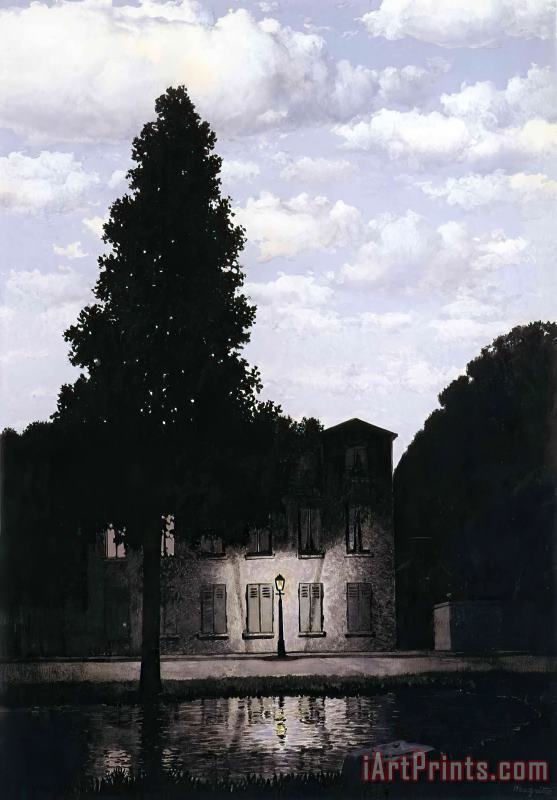 The Empire of Lights 1954 painting - rene magritte The Empire of Lights 1954 Art Print