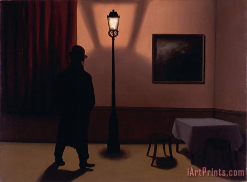 The Night Owl 1927 painting - rene magritte The Night Owl 1927 Art Print