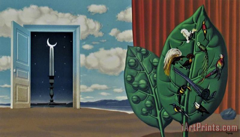 Une Porte S'ouvre Sur La Nuit Veloutee, From Les Enfants Trouves., 1953 painting - rene magritte Une Porte S'ouvre Sur La Nuit Veloutee, From Les Enfants Trouves., 1953 Art Print