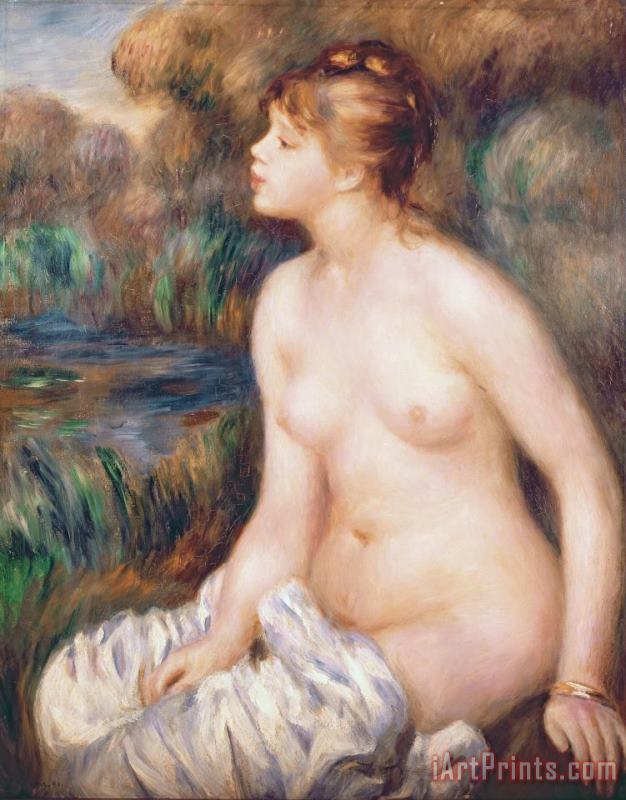 Seated Female Nude painting - Renoir Seated Female Nude Art Print