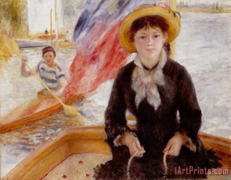Renoir Woman in Boat with Canoeist Art Painting
