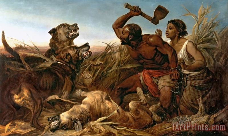 The Hunted Slaves painting - Richard Ansdell The Hunted Slaves Art Print