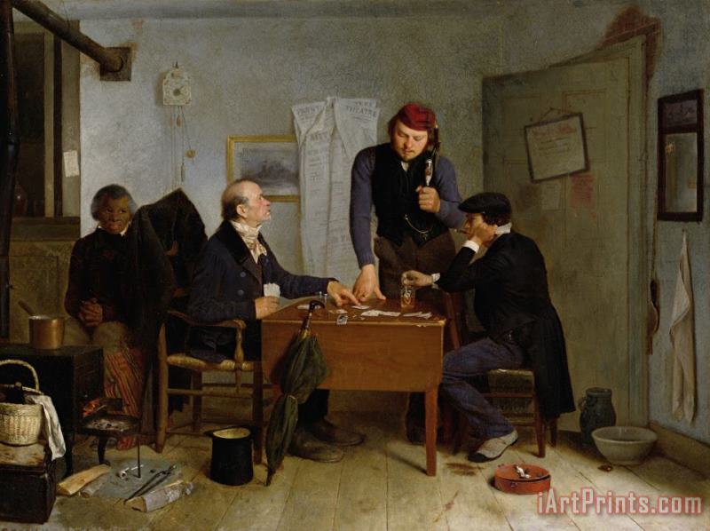 The Card Players painting - Richard Caton Woodville The Card Players Art Print