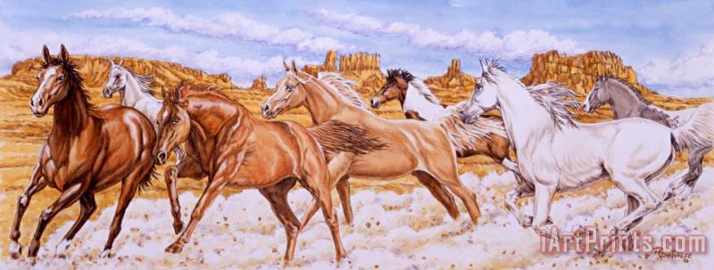 Desert Run painting - Richard De Wolfe Desert Run Art Print