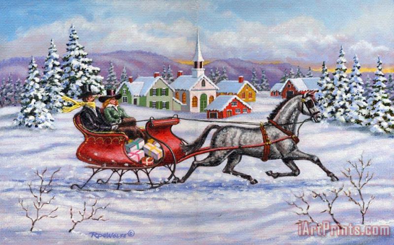 Richard De Wolfe Home For Christmas Art Painting