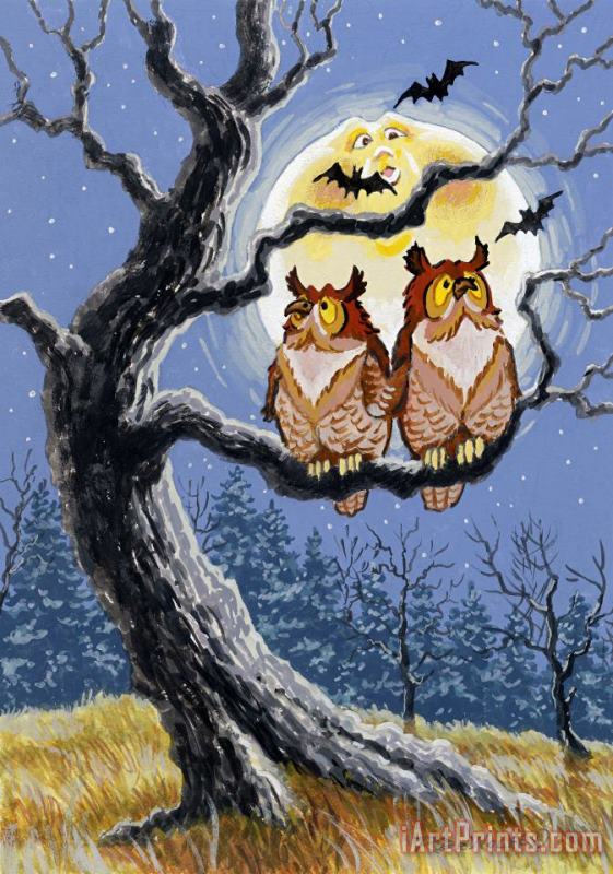 Hooty Whos There painting - Richard De Wolfe Hooty Whos There Art Print