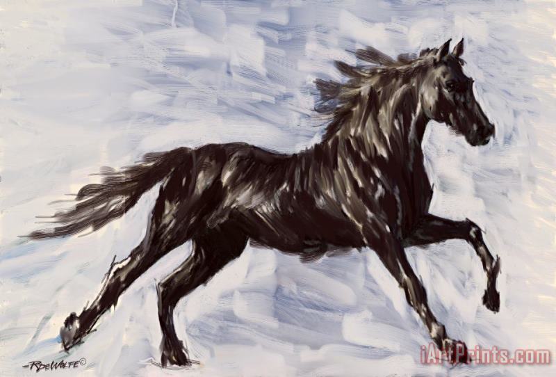 Richard De Wolfe Running Horse Art Painting