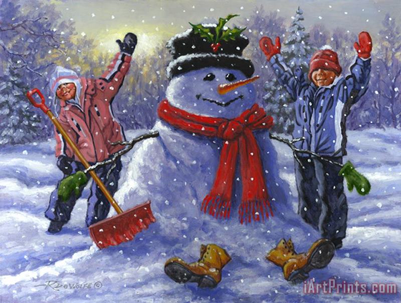 Snow Day painting - Richard De Wolfe Snow Day Art Print