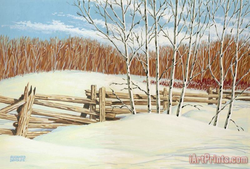 Richard De Wolfe Winter Poplars 2 Art Print