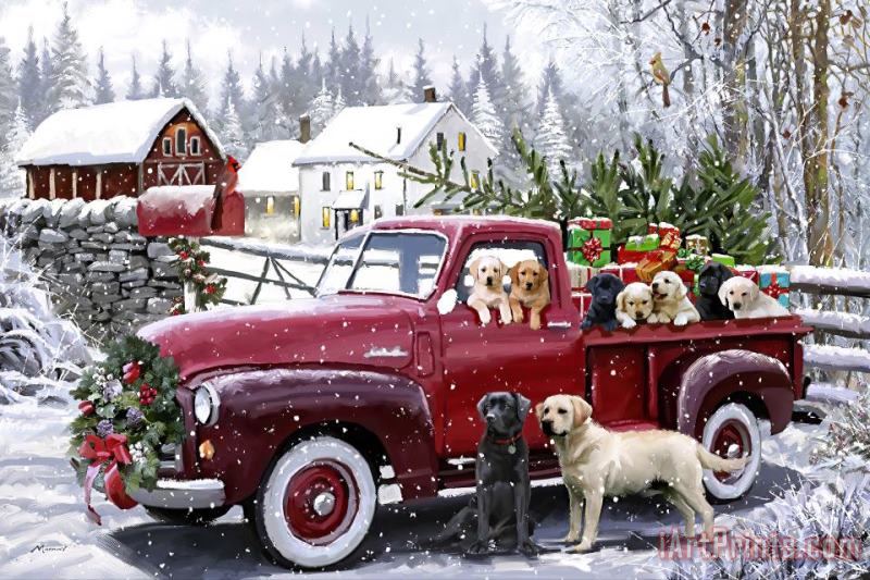 Christmas Delivery painting - Richard Macneil Christmas Delivery Art Print
