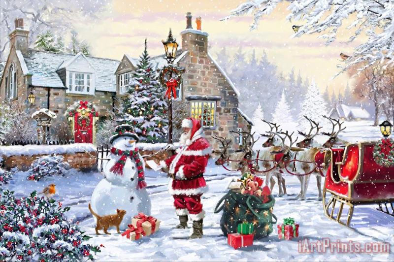 Santa's Cottage painting - Richard Macneil Santa's Cottage Art Print