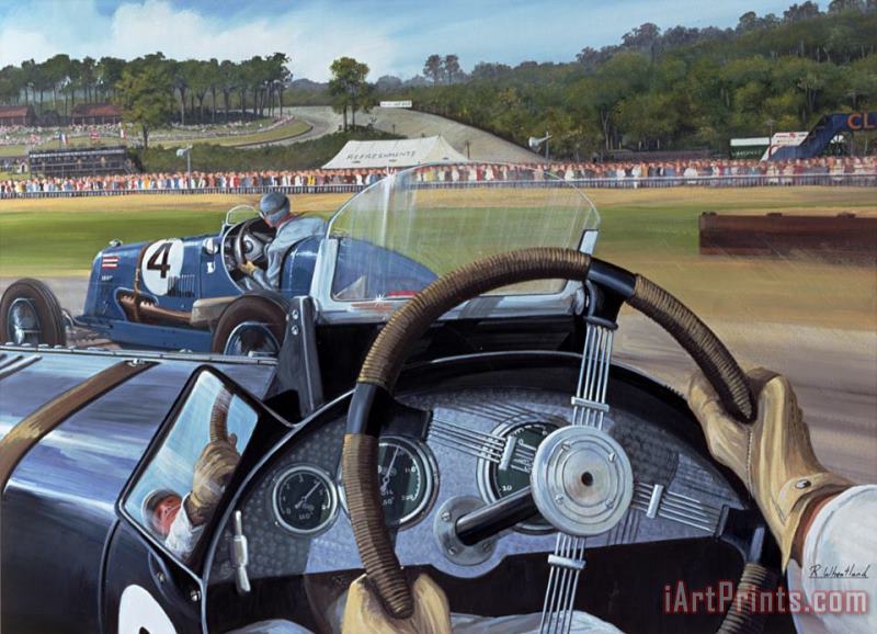Brooklands From the Hot Seat painting - Richard Wheatland Brooklands From the Hot Seat Art Print