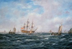Richard Willis British Man-o-War and Other Craft painting