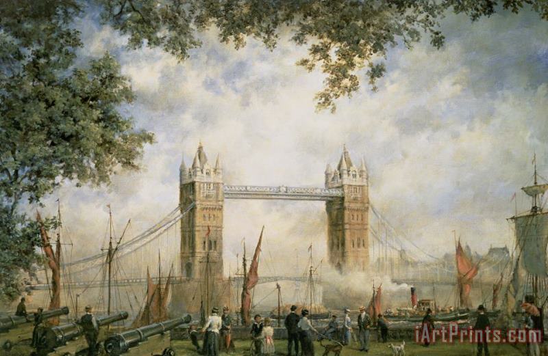 Tower Bridge - From the Tower of London painting - Richard Willis Tower Bridge - From the Tower of London Art Print