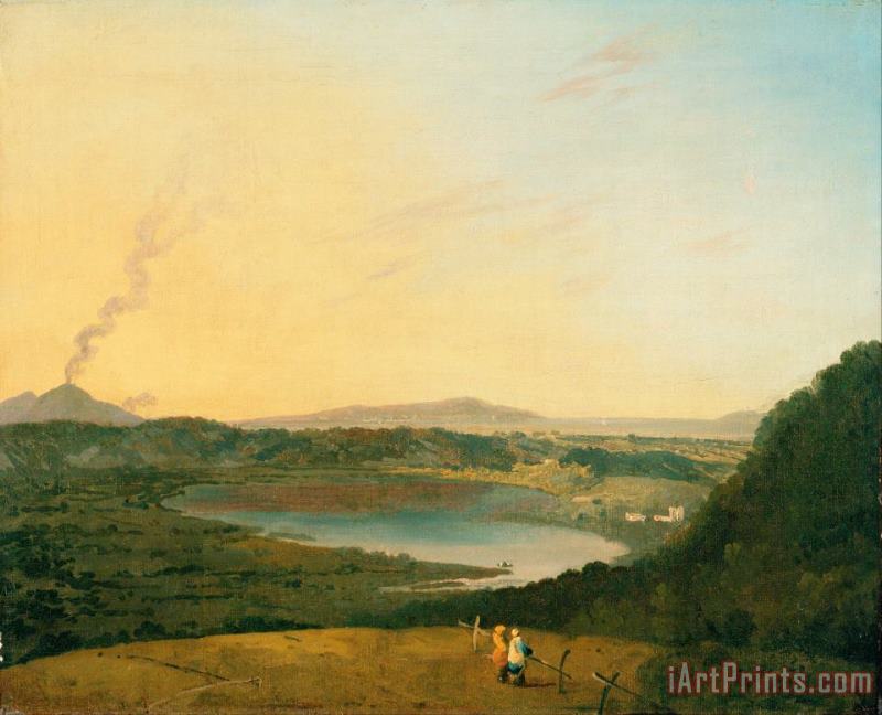 Richard Wilson Lago D'agnano with Vesuvius in The Distance Art Painting