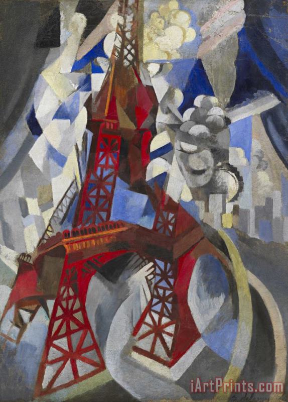 Red Eiffel Tower (la Tour Rouge) painting - Robert Delaunay Red Eiffel Tower (la Tour Rouge) Art Print
