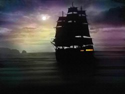 Boat Art for sale - Moon Port by Robert Foster