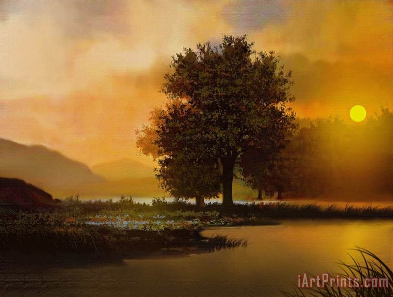 River Tree painting - Robert Foster River Tree Art Print
