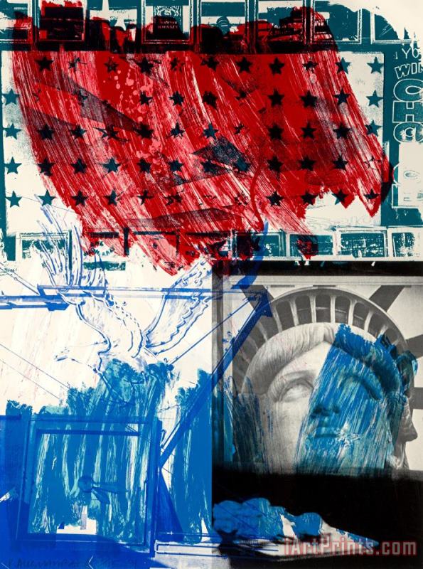 People for The American Way, 1991 painting - Robert Rauschenberg People for The American Way, 1991 Art Print