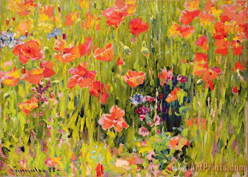 Poppies painting - Robert William Vonnoh Poppies Art Print