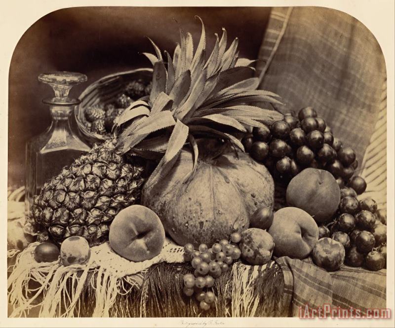 Roger Fenton  Still Life with Fruit And Decanter Art Print