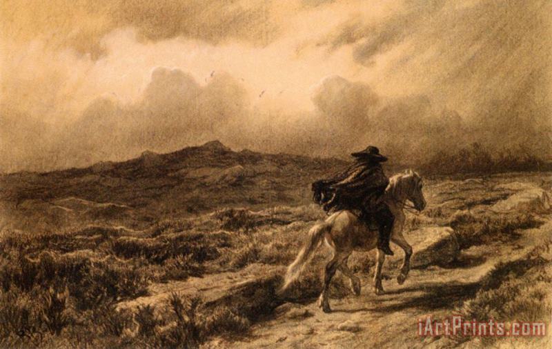 Rosa Bonheur Horse And Rider on The Scottish Highlands (the Approaching Storm) Art Print