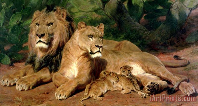 Rosa Bonheur The Lions at Home Art Painting