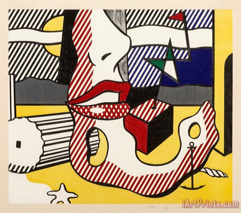 Roy Lichtenstein A Bright Night, From The Surrealist Series, 1978 Art Painting