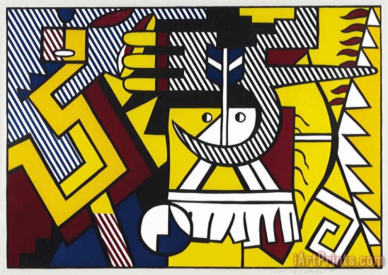 Roy Lichtenstein American Indian Theme Vi, From American Indian Theme, 1980 Art Painting