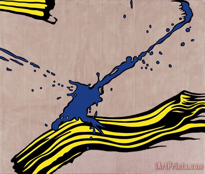 Roy Lichtenstein Brushstroke with Spatter 1966 Art Painting