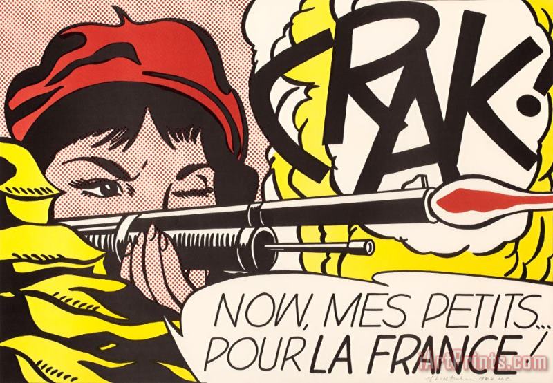 Crak!, 1964 painting - Roy Lichtenstein Crak!, 1964 Art Print