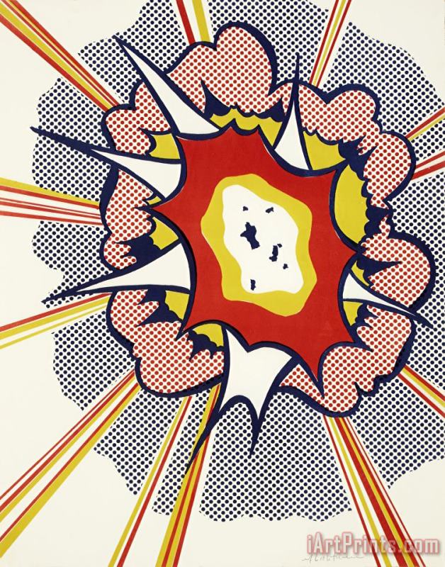 Explosion From Portfolio 9, 1967 painting - Roy Lichtenstein Explosion From Portfolio 9, 1967 Art Print