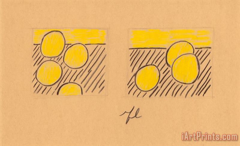 Grapefruit Diptych, 1972 painting - Roy Lichtenstein Grapefruit Diptych, 1972 Art Print