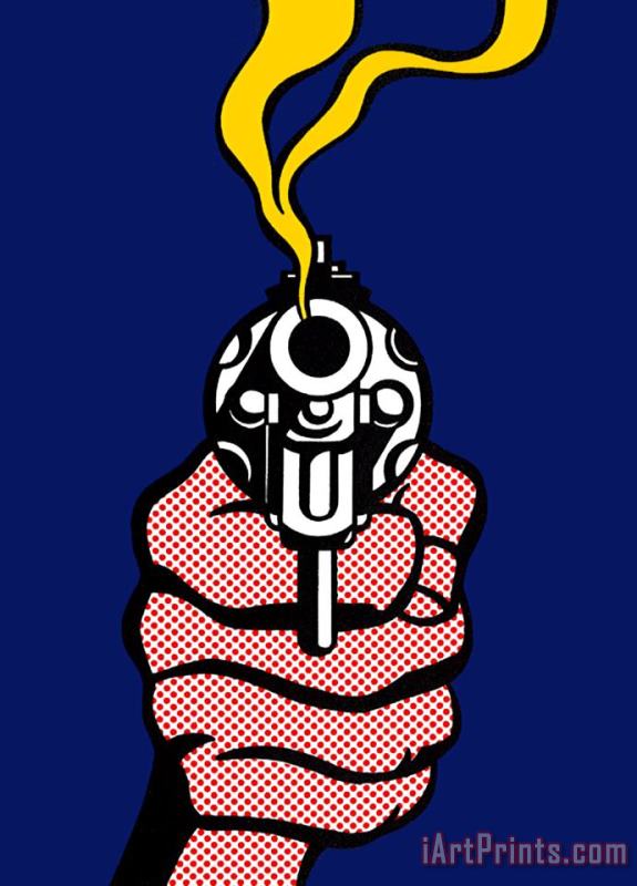 Roy Lichtenstein Gun Art Painting