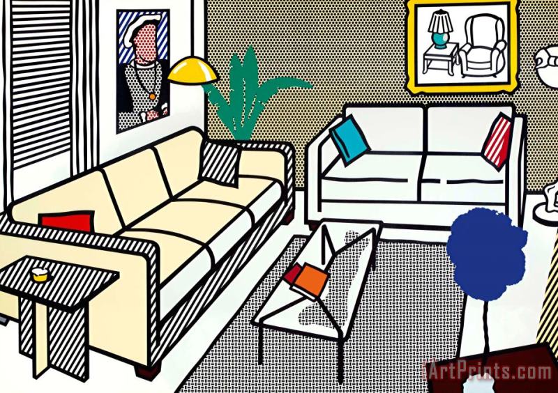 Interior with Yves Klein Sculpture, 1991 painting - Roy Lichtenstein Interior with Yves Klein Sculpture, 1991 Art Print
