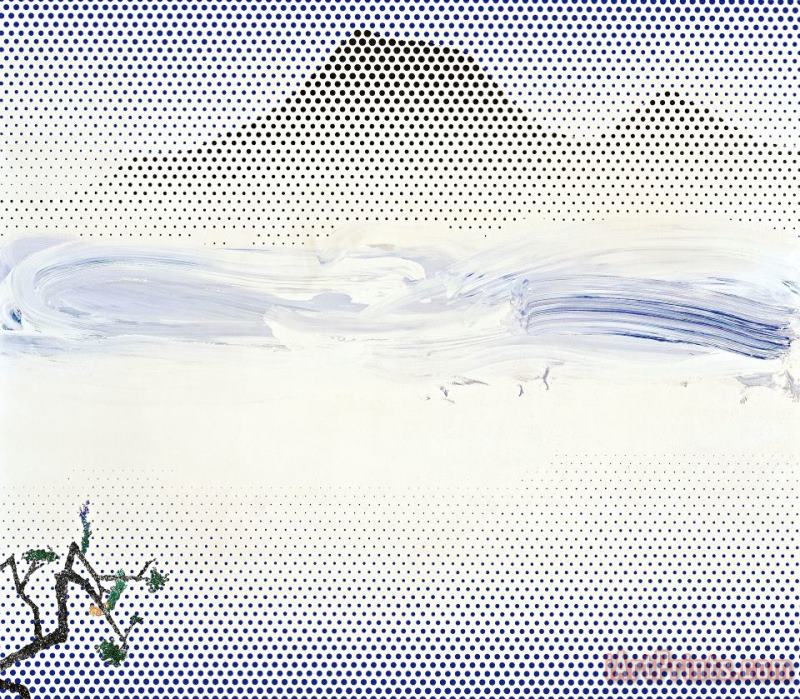Landscape in Fog 1996 painting - Roy Lichtenstein Landscape in Fog 1996 Art Print