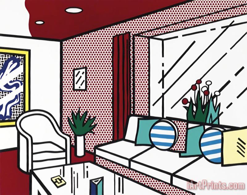 Living Room, From Interior Series, 1990 painting - Roy Lichtenstein Living Room, From Interior Series, 1990 Art Print