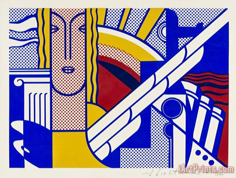 Modern Art Poster, Signed, 1967 painting - Roy Lichtenstein Modern Art Poster, Signed, 1967 Art Print