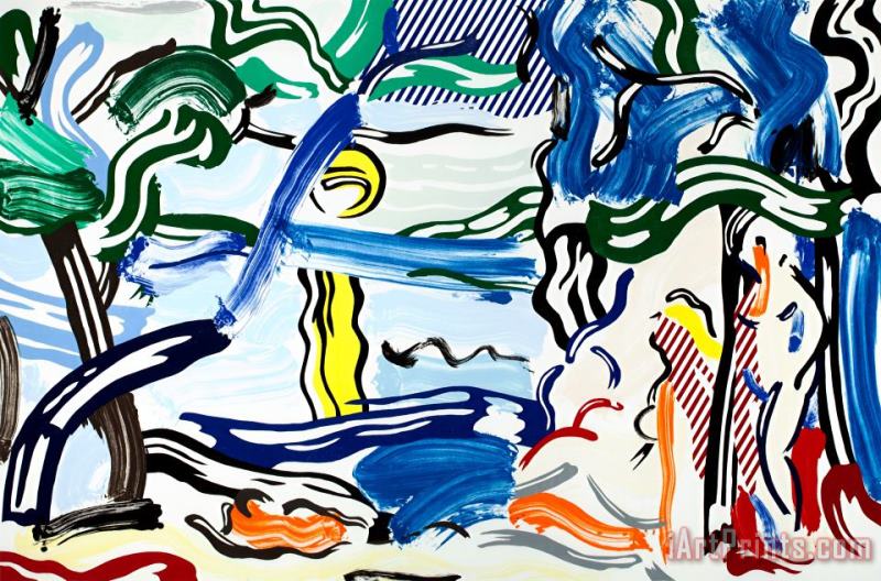 Roy Lichtenstein Moonscape (from The Landscapes Series), 1985 Art Painting