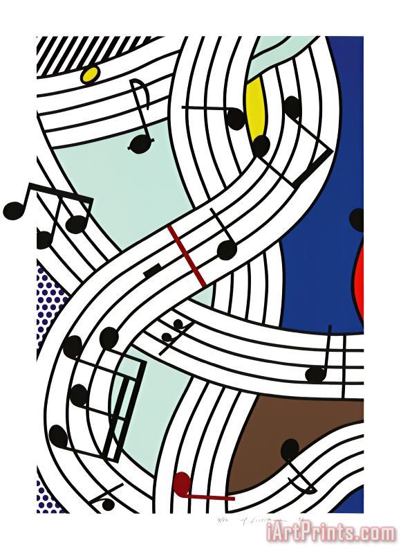 Roy Lichtenstein Musical Notes (composition I), 1996 Art Painting