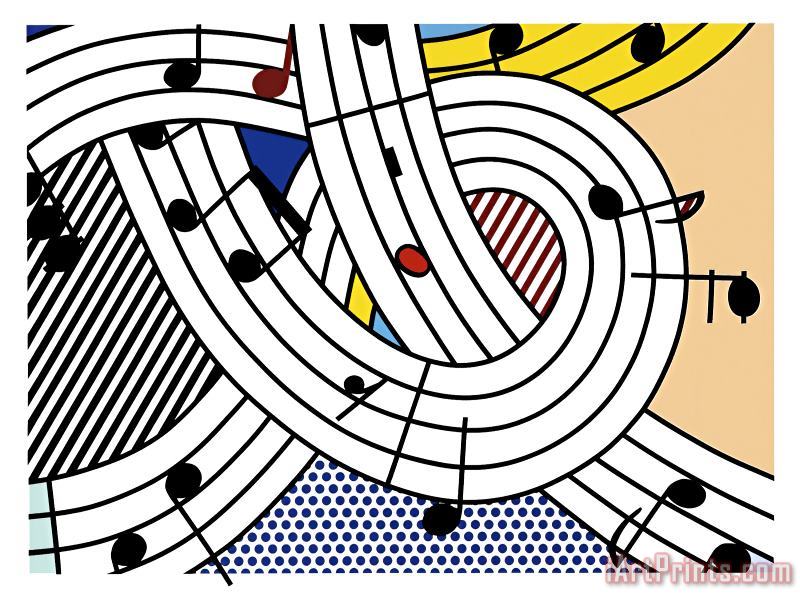 Musical Notes (composition Ii), 1996 painting - Roy Lichtenstein Musical Notes (composition Ii), 1996 Art Print