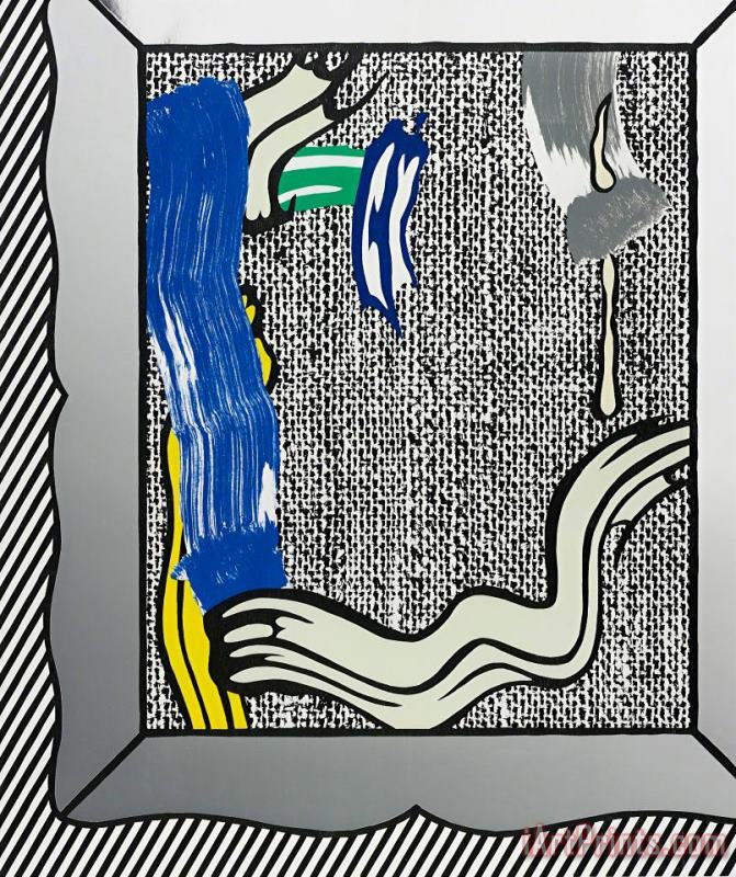 Roy Lichtenstein Painting on Canvas, From Paintings Series, 1984 Art Painting
