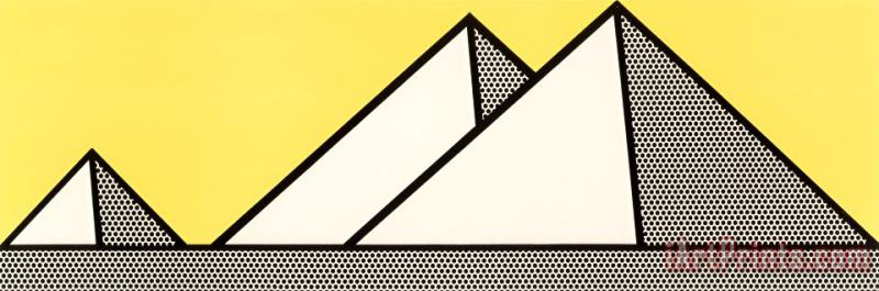 Pyramids, 1969 painting - Roy Lichtenstein Pyramids, 1969 Art Print