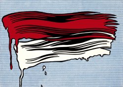 Roy Lichtenstein Red And White Brushstrokes, 1965