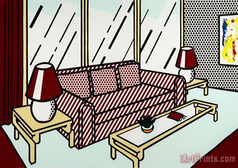 Red Lamps, 1990 painting - Roy Lichtenstein Red Lamps, 1990 Art Print