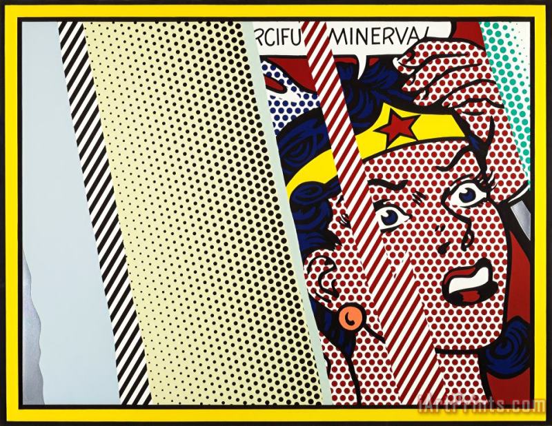 Reflections on Minerva (from The Reflections Series painting - Roy Lichtenstein Reflections on Minerva (from The Reflections Series Art Print