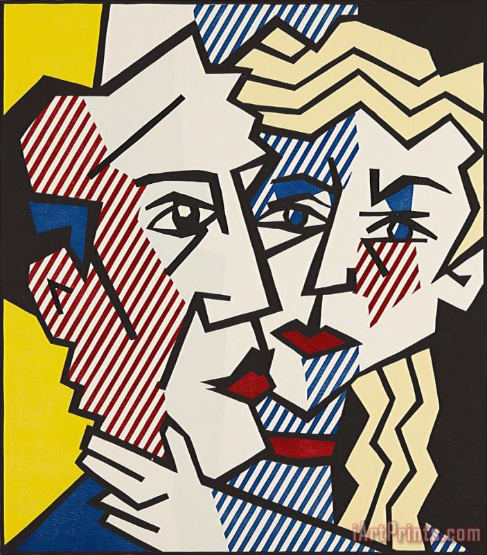 The Couple, From Expressionist Woodcut Series, 1980 painting - Roy Lichtenstein The Couple, From Expressionist Woodcut Series, 1980 Art Print